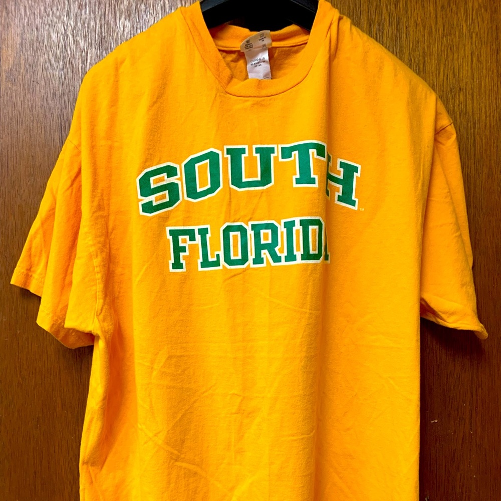 Champion Yellow “South Florida” print T-shirt XL